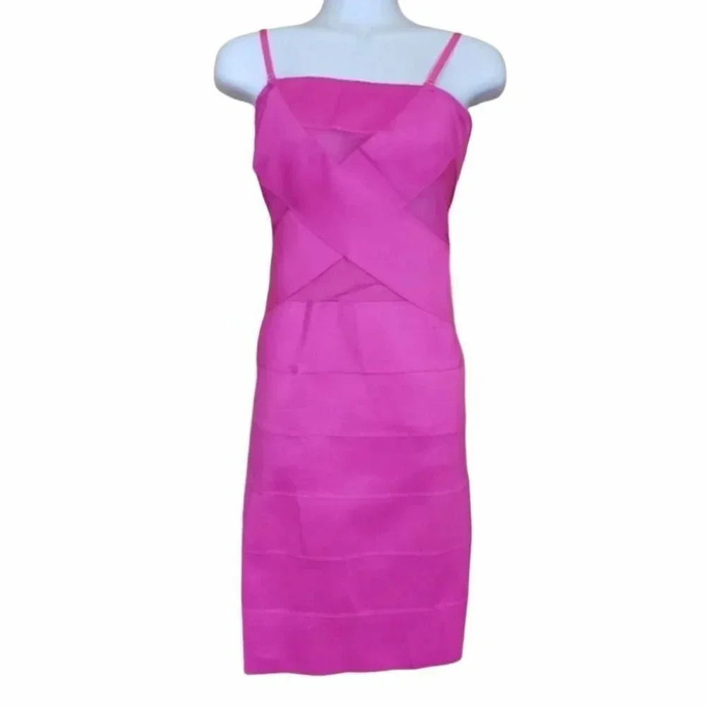 Dream girl Sexy hot pink fitted‎ bandage style dress NWT